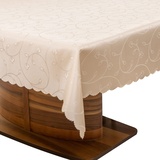 Simurq Tischdecke Abwaschbar Lotuseffekt | Wasserabweisend & Pflegeleicht & fleckenabweisend Tischdecken | Tischdecke beige - Tischdecke rechteckig - Tischtuch Table Cloth (Beige, 130x160 cm)