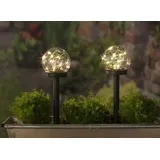 Westfalia Kugelleuchte Glas 10 cm 2er Set Solar IP44 Schwarz