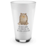 Mr. & Mrs. Panda Glas Bär sitzend - Transparent - Geschenk, Latte Macchiato, Teddybär, Capp, Premium Glas, Einzigartige Designs