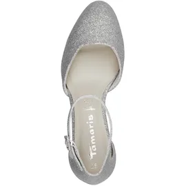 TAMARIS Damen Pumps mit Blockabsatz, metallic, 41 EU