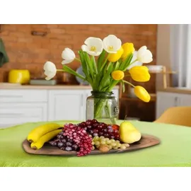 amagohome Baumscheibe Servierbrett verleimt Serviertablett Deko Akazie massiv : 40 x 20 cm