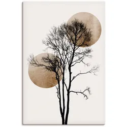 Wandbild ARTLAND "Sonne und Mond versteckt", grau (farbe bild(er): grau), B:20cm H:30cm, Bilder, als Alubild, Outdoorbild, Leinwandbild, Poster, Wandaufkleber