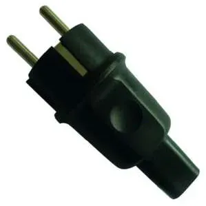 Illuminations-Schutzkontaktstecker, schwarz
