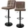ML-Design Barhocker Set, Bezug aus Kunstleder, Braun, Gepolsterter Barstuhl mit Rückenlehne und Fußstütze, Tresenhocker höhenverstellbar, 360° drehbar, Bistrohocker Hocker Drehstuhl Barstühle
