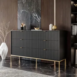lookway SIDEBOARDS CORTADO GOLD KS154 MIT SCHUBLADEN SCHWARZ
