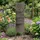 Harms Import Gartenschild Gartendeko Garten Montiert Farn-motiv Silber Edelstahl H 119 cm