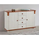 OTTO home Sideboard 130 x 91 x 40 cm Weiß / Kirschbaumfarben