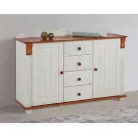 OTTO home Sideboard 130 x 91 x 40 cm Weiß / Kirschbaumfarben