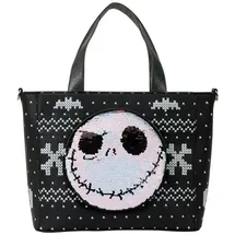 Funko Loungefly Disney The Nightmare Before Christmas Jack Skellington Reversible Sequins Tote Crossbody Bag with Coin Bag