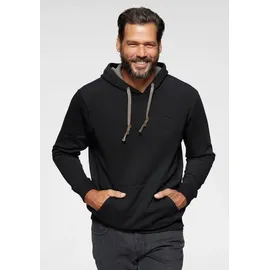 MAN'S WORLD Kapuzensweatshirt, lange Ärmel, lockere Passform, unifarben, mit Kapuze, Gr. 4XL (68/70), schwarz, , 32925011-4XL