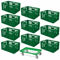 BRB-Lagertechnik BRB 10 Euroboxen, 600x400x320 mm, lebensmittelecht, grün +
