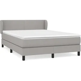 vidaXL Boxspringbett mit Matratze Hellgrau 140x200 cm Stoff