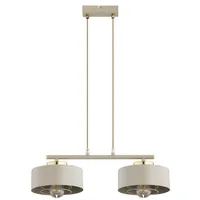 KAR LIGHTING Pendelleuchte 2-flammig aus Metall in Beige, höhenverstellbar | E27 Fassung | LED geeignet | Hängelampe für Wohnzimmer, Esszimmer, Küche, Büro oder Schlafzimmer
