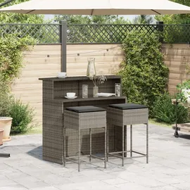 vidaXL Gartenbar Set 3-tlg. Grau
