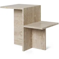 Ferm Living - Distinct Beistelltisch, Travertin-Stein
