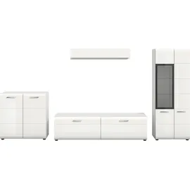 Home Affaire Wohnwand HOME AFFAIRE "FLORENZ, 4-teilige Wohn-Kombination, hochwertige MDF-Front", weiß (weiß hochglanz tiefzieh), B:315cm H:160cm T:41cm, Holzwerkstoff, Kastenmöbel-Sets, Wohnwand, Wohn-Kombination, Wohnzimmer-Möbel, Wohnzimmer,Kombination, Kombi