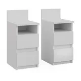 Vichy Vicco Nachttisch, Weiß, 25 x 59.1 cm 2er Set