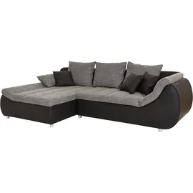 INOSIGN Ecksofa »Imola elegant und bequem, aktuelle Steppung im Sitz, L-Form«, wahlweise mit Bettfunktion schwarz