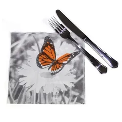 Schachtel mit 600 Papierservietten 40x40 mit verzierter Spitze - Farbe Margas
