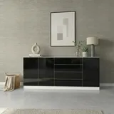 borchardt Möbel Vaasa 190 x 79 x 35 cm Schwarz/Weiß
