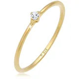 ELLI PREMIUM Verlobungsring Stapelring Topas Solitär Verlobung 925 Silber goldfarben 54 mm