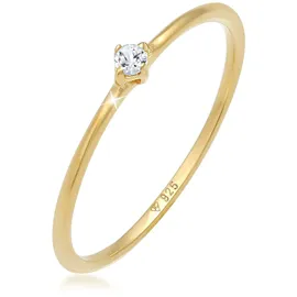 ELLI PREMIUM Verlobungsring ELLI PREMIUM "Stapelring Topas Solitär Verlobung 925 Silber" Gr. 54, gold, Fingerringe, Damen, 54mm, Silber 925 (Sterlingsilber), Verlobungsring