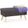 Relaxdays Truhenbank Gepolstert Silber 39 x 77 x 39 cm