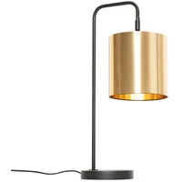 QAZQA Moderne Tischlampe Schwarz mit Gold - Lofty