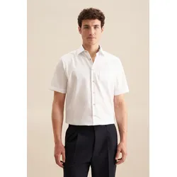 Businesshemd SEIDENSTICKER "Comfort", Herren, Gr. L (41), normale Ärmellängen, weiß, 100% Baumwolle, unifarben, comfort fit, Kurzarm gerader Abschluss, Hemden, Comfort Kurzarm Kentkragen Uni