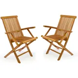 VCM Gartenstuhl 56 x 62 x 89 cm braun 2er Set klappbar