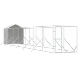 vidaXL Outdoor-Hundezwinger mit Dach 2 x 14 x 2,5 m Stahl Silber