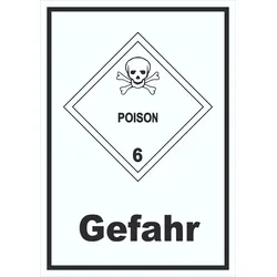 Schild Giftige Stoffe Gefahr Poison Totenkopf hochkant A5 (148x210mm)