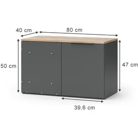 Vicco Eckkommode Wido 80 x 50 cm Anthrazit