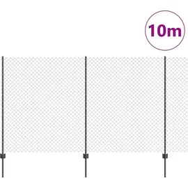 vidaXL Zaun 1,4 x 10 m Grau/Stahl