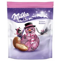 MILKA Schokolade, Milka Bonbons Knister mit Milchcreme Füllung und Brausegranulat 86g