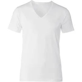 CALIDA Kurzarmshirt Focus V-Ausschnitt, Single Jersey, flache Nähte, elastisch, weich weiß XXL (58/60)
