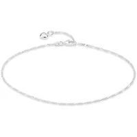 Bruno Banani Fußkette BRUNO BANANI "Schmuck Geschenk Silber 925 Körperschmuck Figarokette Herz", silber (silberfarben), Fußketten, Damen, Silber 925 (Sterlingsilber), Made in Germany