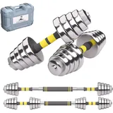 TohieVogh Kurzhanteln 2kg 4kg 4,5kg 5,5kg 6,5kg 7kg 7,5kg 8kg 9kg 9,5kg 10kg 10,5kg 11,5kg 12,5kg 13kg 15kg Kurzhanteln Verstellbar, 2 in 1 Hanteln Set für Fitness Training Gym Zuhause