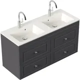 Posseik Waschbeckenunterschrank Cottage Anthrazit 120 cm