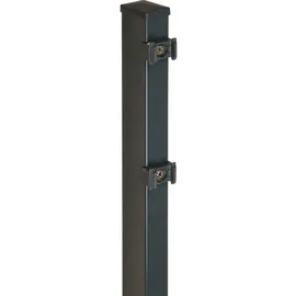 Floraworld Zaunpfosten 6 x 260 x 4 cm Grau/Stahl