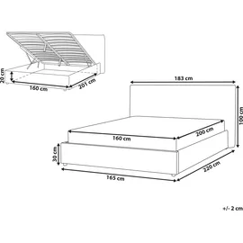 Beliani Beliani, Polsterbett Creme, Textil, 160x200 cm