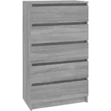 vidaXL Schubladenschrank Grau Sonoma 60x36x103 cm Holzwerkstoff