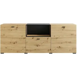 byLIVING Sideboard Frame 200 x 75,5 x 37,5 cm Artisan Eiche / Schwarz