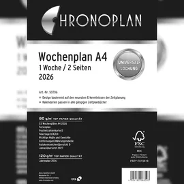 Chronoplan Wochenplan A4 2026 Weiß