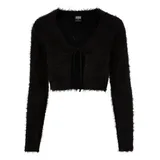 URBAN CLASSICS Ladies Tied Cropped Feather Cardigan - Gr.: XXL