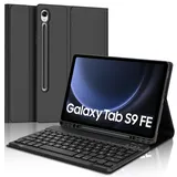 SENGBIRCH Tastaturhülle für Samsung Galaxy Tab S9 FE 10.9'' 2023 - QWERTZ Deutsche Tastatur Abnehmbare Bluetooth Wireless Tastatur für Galaxy Tab S9 11'' 2023, Schwarz