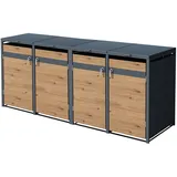 ML-Design Mülltonnenbox 4Er 264x80x116,3cm 240L Anthrazit-Eichenoptik