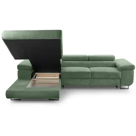 ax living Eckcouch Cord 2-Sitzer Salbeigrün