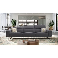 Stoff Relaxsofa 3-Sitzer XXL MERANO Designer Couch - Grau