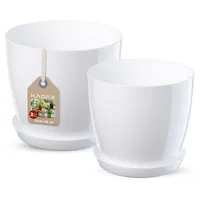 Kadax Blumentopf Set mit Untersetzer, aus Kunststoff, 23 cm